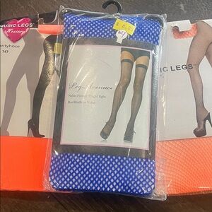 Leg Avenue Vibrant Blue and Orange Fishnet Stockings